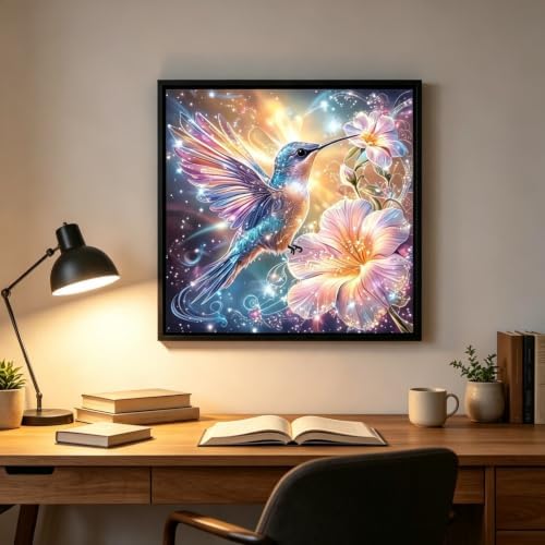 Diamond Art Kits for Adults,Hummingbird Flower Diamond Painting Kit