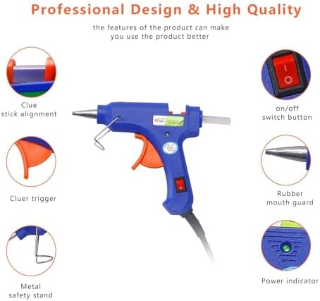 Glue Gun and Sticks Set, Hot Melt Glue Gun Mini for Crafts with 20 Pcs Glue Sticks, Small Hot Glue Guns with Hardshell Carrying Case for School DIY Arts, Craft
