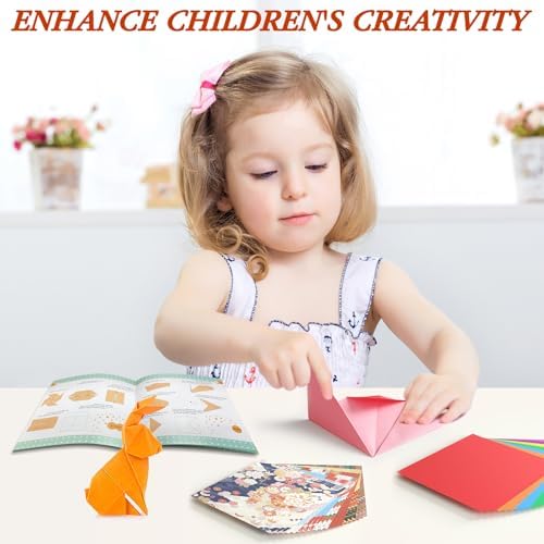 Pigipigi Kids 360 Pcs Origami Paper Kit,Arts and Crafts for Kids Ages 5-12 | Beginners Origami Kit,Step-by-Step Guiding Book, DIY Craft Birthday Gift for Boys Girls ages 5-12