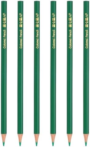 PATIKIL Green Colored Pencils Set,6 Pcs Oil Color Pencils Wooden Coloring Drawing Pencil for Artists Art Painting