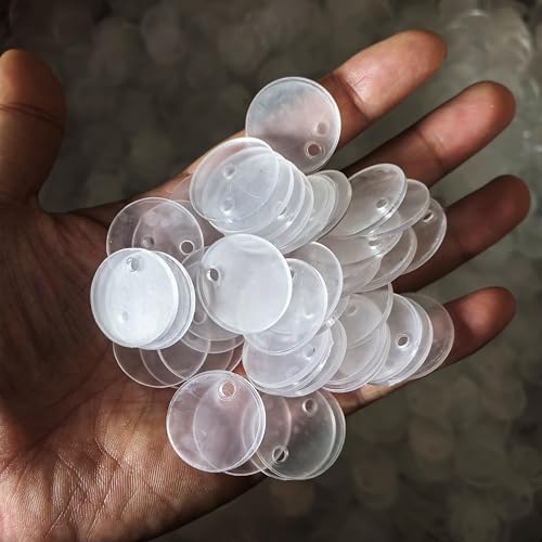 100pcs with Holes 1inch Blank Mini Acrylic Round Sheets | 2mm Thick, Clear Circular Blank Tags, For DIY Mini Pendant Jewelry Crafts Making Materials