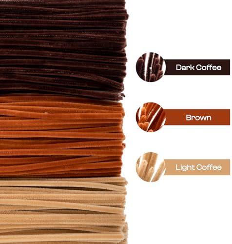 Caydo 300 Pieces Brown Pipe Cleaners