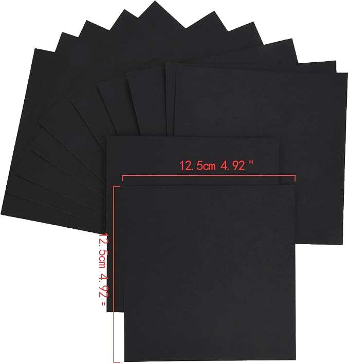 4.9x4.9 Inches Black Paper Sketchbook,30Sheets Tearable Small Sketchbook