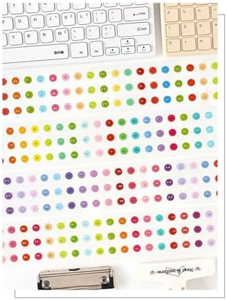 Emoticon PET Washi Tape Set 4 Rolls - Cute Smiley Face Decorative Dot Stickers for Scrapbooking, Journaling, DIY Crafts, Planners, Mood Journal Tracking