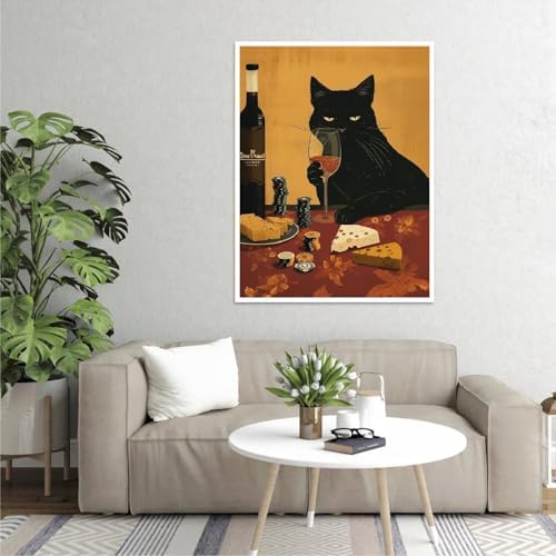 Canrichshop Cat Paint by Numbers Kit for Adults,Painting by Numbers,DIY Acrylic Paint Kit for Adults Beginners Without Frame,Easy Adult Paint by Number Kits on Canvas for Decor 16x20inch
