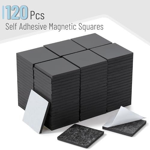 Mr. Pen- Self Adhesive Magnet Square, 120 pcs, Flexible and Extra Thin