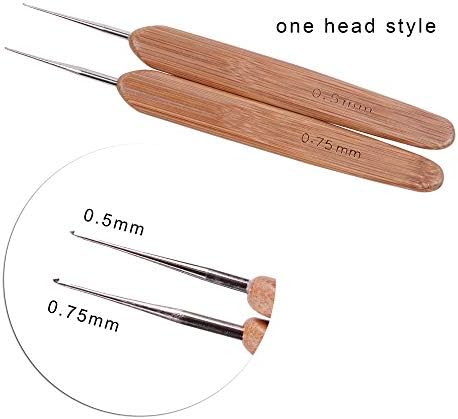 3 Pcs/Set Dreadlock Crochet Hook for Hair, Dreadlock Needle Tool for Braid Craft,Dread Locks Crochet Needles 0.5mm (1 Hook, 2 Hooks,3 Hooks)