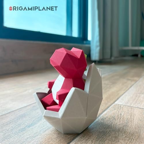 3D Dinosaur Origami Paper Craft Kit, Cute Dinosaurier-Baby DIY Pre-Cut 3D Papercraft for Teens & Adults, Creative Handmade Animal Figurine Paper Sculpture STEM Puzzle Origami Gift Set
