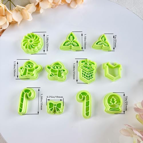 11pcs Christmas Polymer Clay Cutters Sets, Clay Cutter for Clay Jewelry, Clay Cutters for Earrings, Polymer Clay Kit for DIY Tools Jewelry Earrings Making
