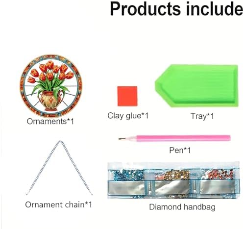 AIBOERL Diamond Art Kits for Adults, Flower Acrylic Hanging Suncatcher