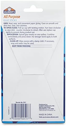 Elmer's All Purpose Glue Sticks,Washable & Non-Toxic,Clear,22 Grams,- Classroom,Household,Craft Projects,Poster,Vision Board,#1 Teacher Brand,12 Count (Pack of 8)