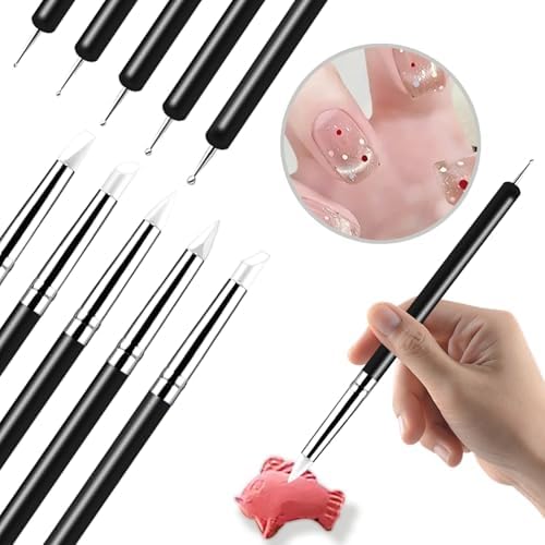 15 PCS Blue Clay Sculpting Tools Set, Professional Silicone Brushes & Dotting Tools Kit for Polymer Clay, Air Dry Clay, Pottery, Modeling & Crafting for Adult-Black