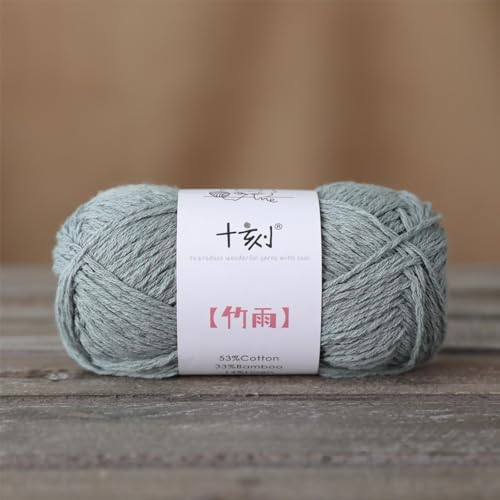 Cotton, Bamboo,Linen Blended Yarn 2 Skeins 50g/1.76oz- 08 Mint Green