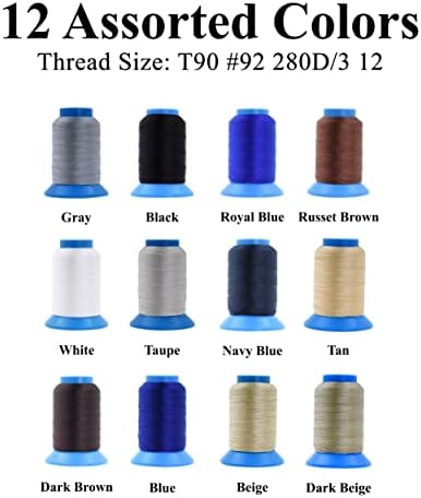 Mandala Crafts Size 92 280D T90 12 Neutral Bonded Nylon Thread, 2400 YDs