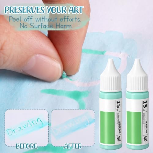 Feifeiya 2 Pcs Masking Fluid for Watercolor Painting, 15ml Capacity, Green