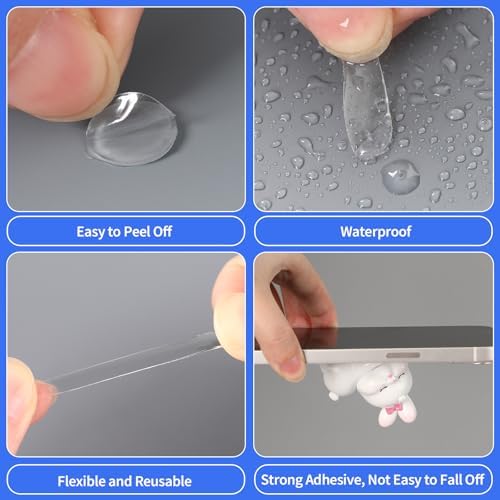 JANYUN 140 Pcs Double Sided Sticky Dots,15 mm Round Putty Clear Tape