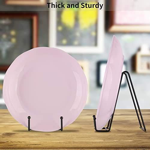 IBosins 5-Pack 6-Inch Plate Holder Display Stands Black Metal Frame Stand