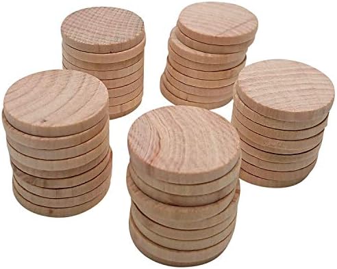 1.5 Inch Natural Wood Slices Unfinished Round Wood Coins, 200 per Pack