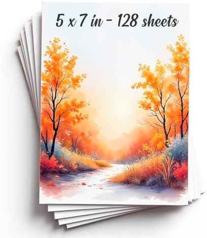 128 Sheets Watercolor Paper Pad - 5"x7" - Water Color Paper 140lb/300gsm - 100% Cotton Pulp - Art Supplies for Kids & Adults - for Painting, Artist Sketch, Easel, Loose Drawing