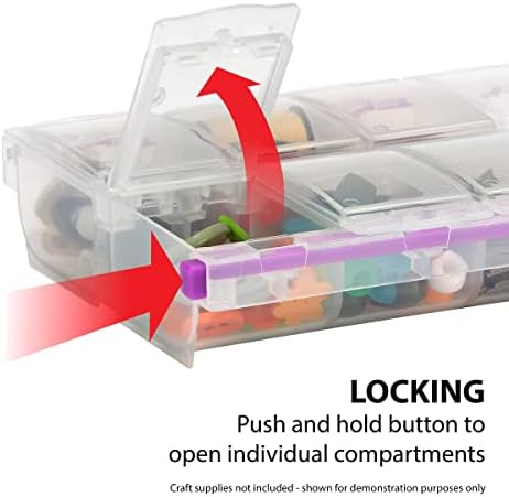 Craft Mates Bead Organizer, 14 Locking Compartments, Plastic Storage (2XL)