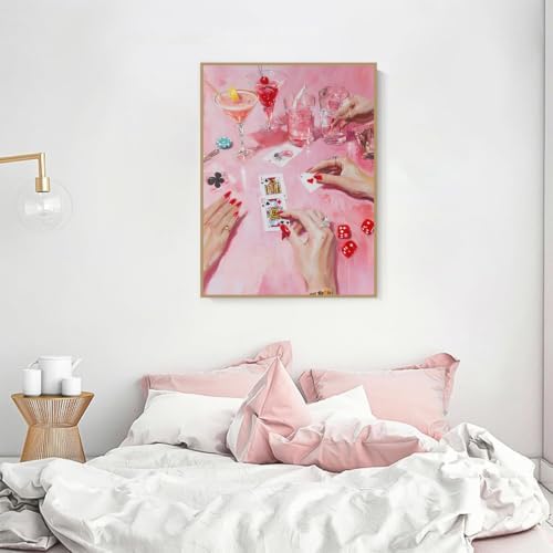 Pink Poker Diamond Art Kits for Adults Diamond Painting Kit for Beginner