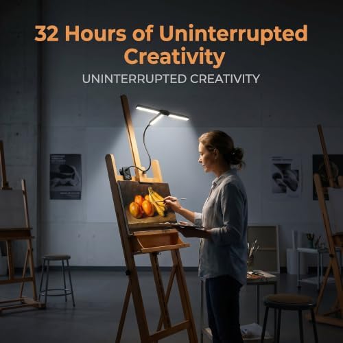 holoith 3 Head Foldable Clip On LED Easel Lamp for Artists