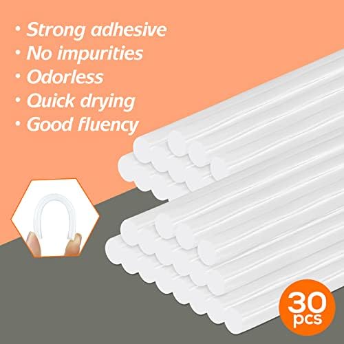 Krightlink Mini Hot Glue Gun Kit with 30 Glue Sticks 20w Fast Preheating | Hot Melt High Temp hot glue gun, Anti-Drop Precision Nozzle, for School Crafts DIY Arts, Quick Home Repairs - White
