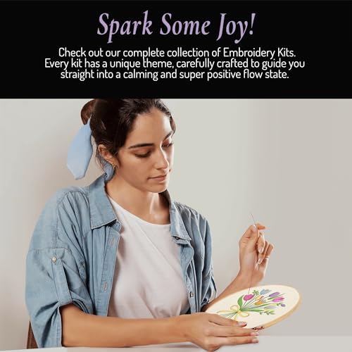 Unwynd Embroidery Kit Floral for Adults and Beginners, Cross Stitch Crafts