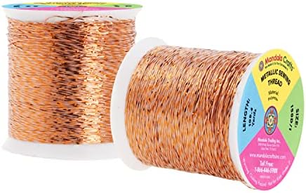 Mandala Crafts Metallic Copper Embroidery Floss for Sewing, 218 Yard Spool