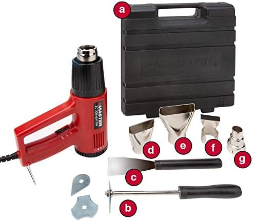 Master Appliance EC-200K Variable Temperature Heat Gun Kit, Heat Gun for Wire Connectors, Heat Gun Kit for Paint Stripping, 120V, 10 Amps, 1200W - USA Company