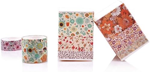 12 Rolls Fall Washi Tape Set, Autumn Leaf Floral Washi Tape