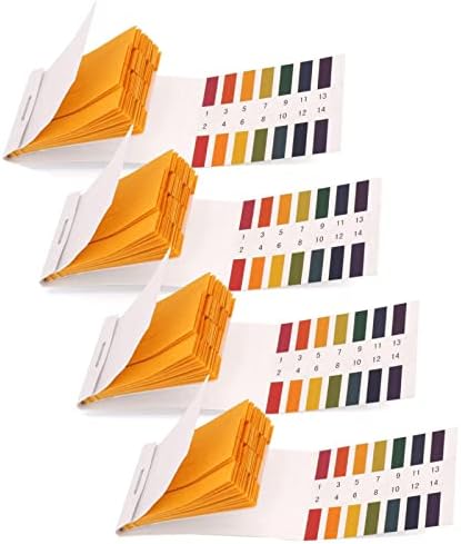 4 Pack pH Test Strips, 320 Strips pH 1-14 Universal Litmus Paper