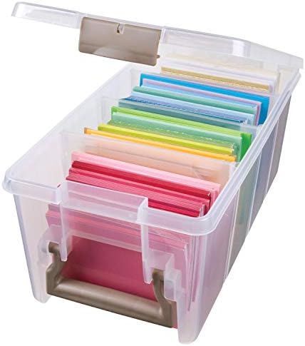 ArtBin Semi Satchel Portable Craft Organizer with 3 Dividers - Clear Plastic Storage Case for Art & Craft Supplies