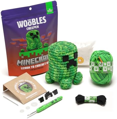 The Woobles Minecraft Crochet Kit for Beginners (Creeper)