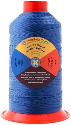 Mandala Crafts Size 277 840D T270 Denim Bonded Nylon Thread, 800 YDs