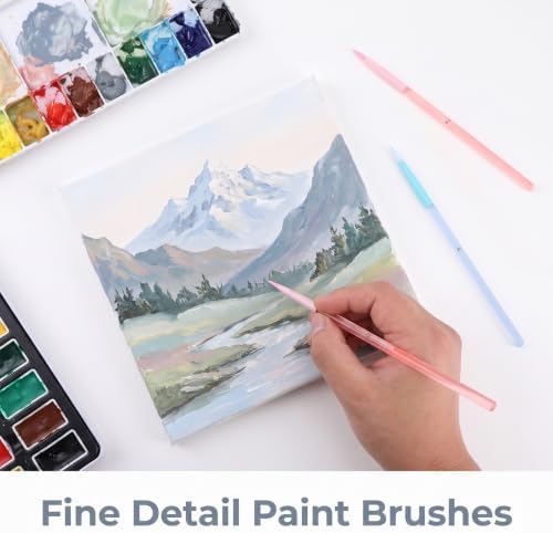 Fine Detail Paint Brushes 6Pcs, for Acrylic Oil Watercolor