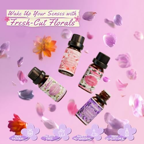 SALKING Floral Essential Oils Set, Pure and Natural Diffuser Oil, 6 x 10 ML