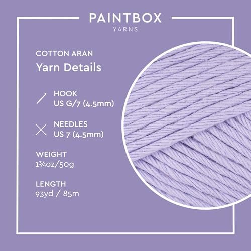 Paintbox Yarns 100% Cotton Aran Yarn 1.76oz / 50g, 93yds / 85m