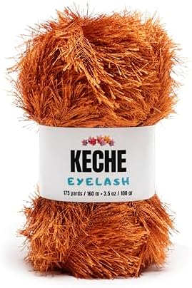 Eyelash Fun Fur Yarn - Premium Soft Crochet Yarn DIY Hand Knitting 100% Polyester 175 Yds 3.53 Oz - Cooper