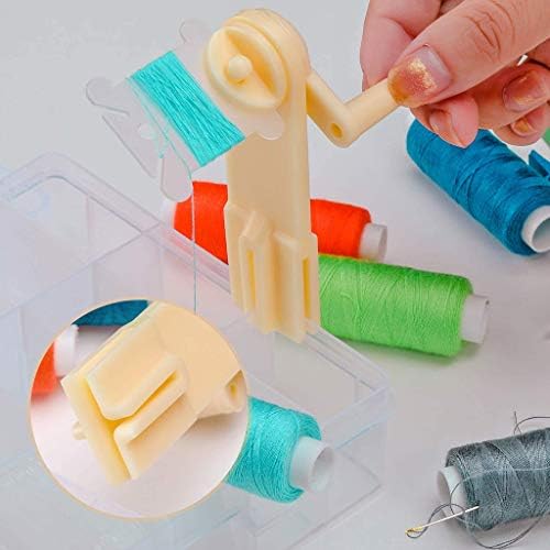 Embroidery Floss Organizer Box Tools with 100 Pcs Plastic Floss Bobbins 1 Bobbin Winder 1 Removable 24 Compartments Cross Stitch Embroidery Thread Storage Box for Craft DIY Sewing Storage Jewelry