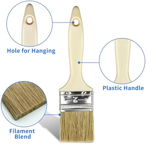3 Pack Paint Brushes Set, White