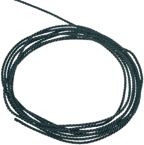 MECCANIXITY Twisted Cord Trim, 11 Yard 1.5mm 3-Ply Twine Braided Rope Shiny Thread String for Craft Gift Bag Curtain Christmas Decor, Dark Green - 10m