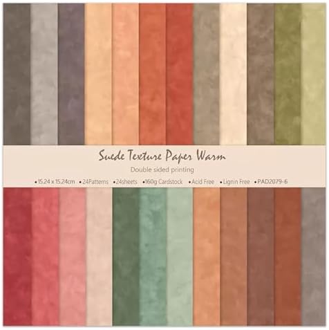 6x6 Inch Colorful Scrapbook Paper Pad- 24 Sheets Double Sided for Journaling DIY Cards Decor Gifts Crafts Wrapping Decorative Collage Folded Materials Photo Album