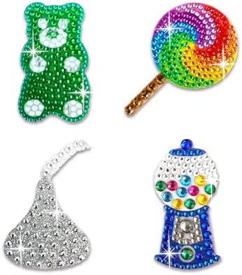 StickerBeans® Rhinestone Stickers - Sweets Sticker Pack, 2” x 2” Each, Unique Sparkly Cut-to-Shape for Collecting, Trading, Decorating Laptops, Phone Cases, Scrapbooks