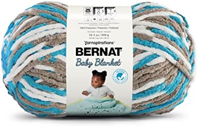 Bernat BABY BLANKET BB Little Royales Yarn - 1 Pack of 10.5oz/300g - Polyester - #6 Super Bulky - 220 Yards - Knitting/Crochet