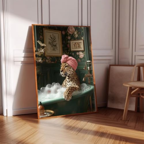 Bathtub Cheetah Diamond Art Kits for Adults Diamond Painting Kit for Adults