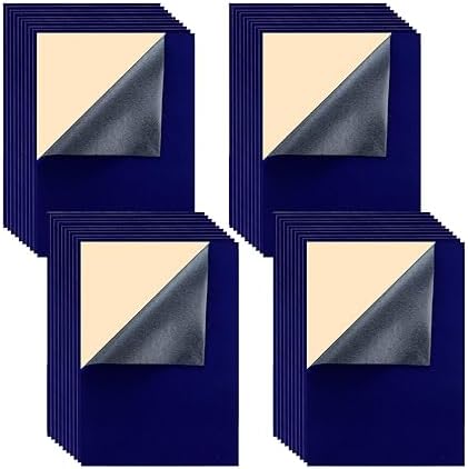 Mesheshe 40PCS Self Adhesive Felt, DIY Self Adhesive Fabric for Art & Crafts, Peel and Stick Felt for Drawer/Jewelry Box Felt Liner, A4 Size (8.3" x 11.8", Blue)