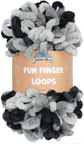 JubileeYarn Fun Finger Loops Yarn - 100g/Skein Jumbo Polyester - Nemesis - 1 Skein