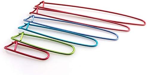 Tegg Knitting Stitch Holder 12PCS 6Size Colour Aluminum Crochet Notions Yarn Stitch Holders