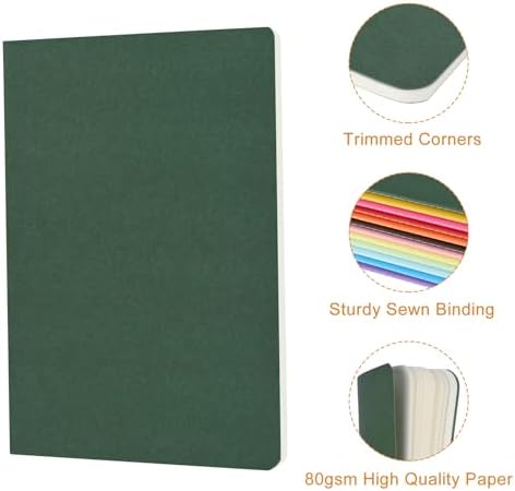 ZCZN 24 Pack Colorful Blank Notebooks Bulk, A5 Journals with 12 Colors, 60 Pages/30 Sheets, 8.3x5.5 Inch, Plain Paper, Travel Writing Journal Notebooks for Work & School